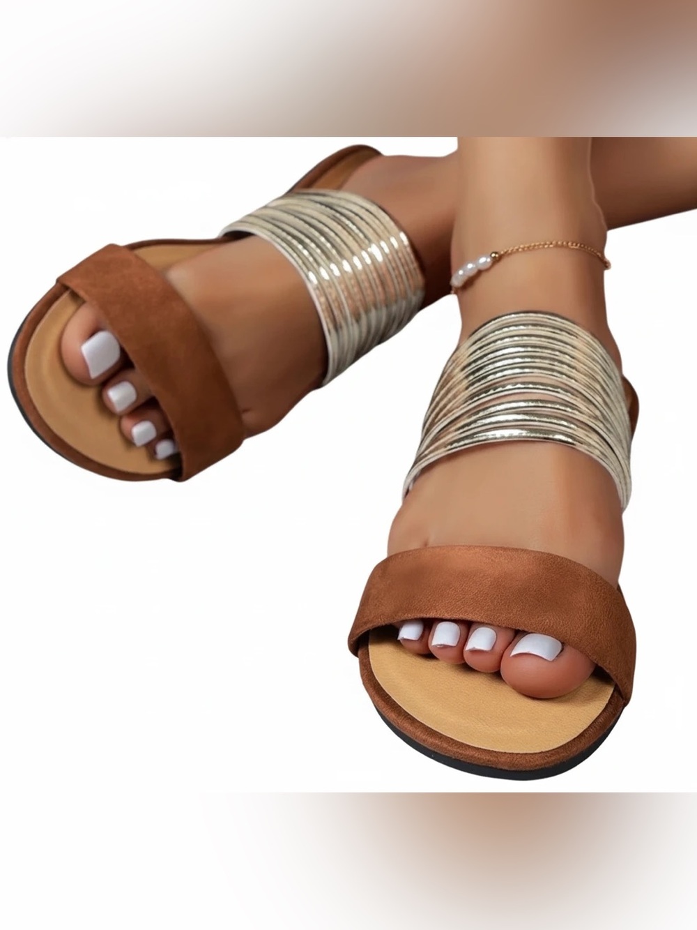 Mostsola Women’s Sandals in Gold/Brown, Size 39